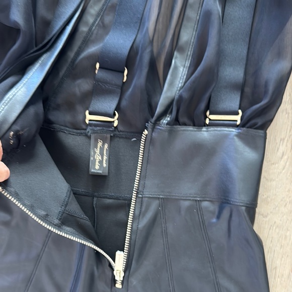 Honey Birdette one piece Black Sheer Long Sleeve Bodysuit with Zipper - Picture 6 of 7